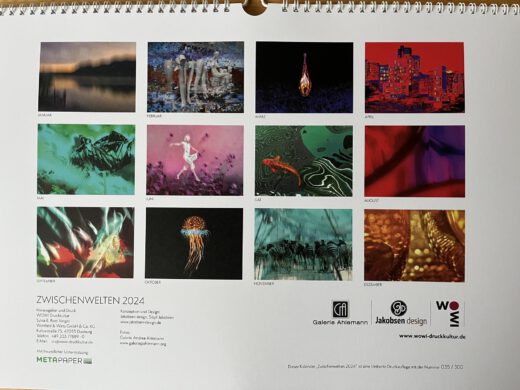 Rückseite des Kunstkalenders von WoWi Druckkultur und Galerie Ahlemann
