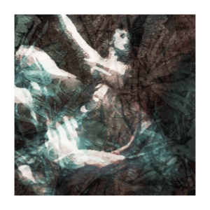 Galerie Ahlemann zeigt ein abstraktes Foto der Künstlerin Suria Kassimi aus ihrer Serie "danse macabre" auf dem eine Ballerina, die teilweise von Pflanzenteilen überlagert wird, zu sehen ist.